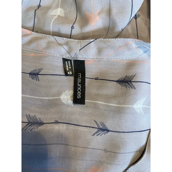 Maurices sheer gray/purple arrow design blouse - Picture 4 of 6